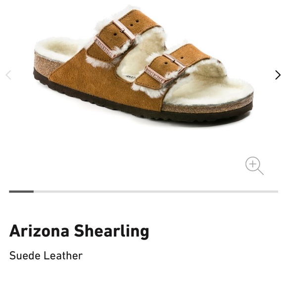 Birkenstock NWOT Arizona Suede/Shearling slides. Women’s size 36. New- no tag. - Picture 4 of 8
